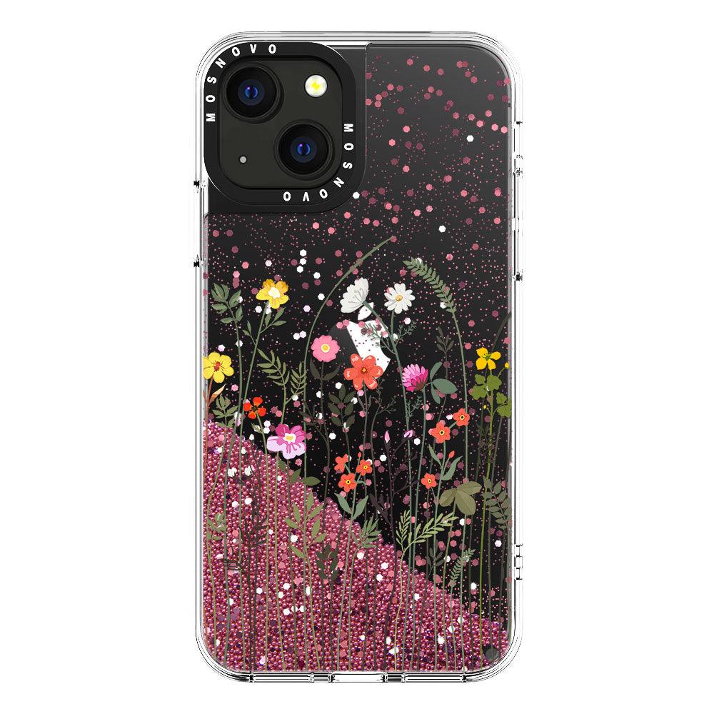 Tiny Wildflower Glitter Phone Case - iPhone 13 Case - MOSNOVO