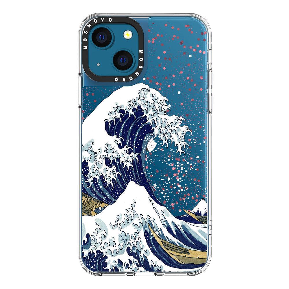 Tokyo Wave Glitter Phone Case - iPhone 13 Case - MOSNOVO