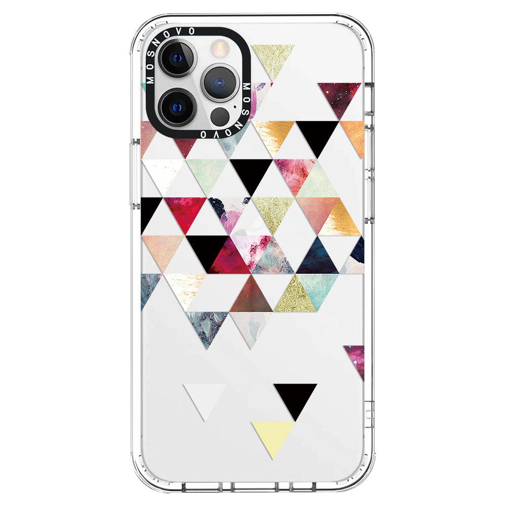 Triangles Stone Marble Phone Case - iPhone 12 Pro Case - MOSNOVO