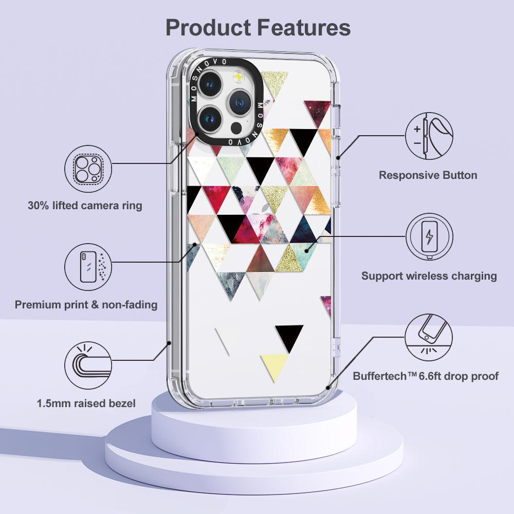 Triangles Stone Marble Phone Case - iPhone 12 Pro Case - MOSNOVO