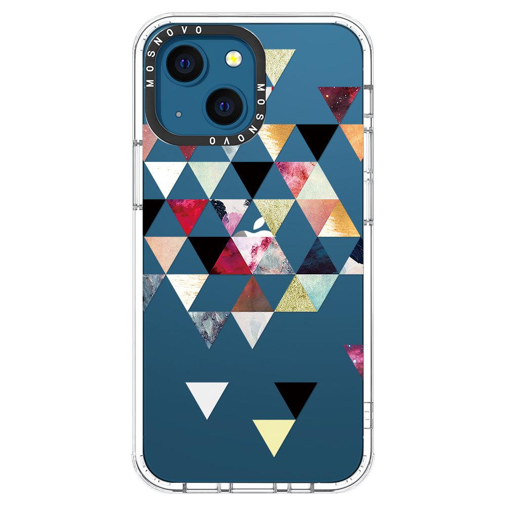 Triangles Stone Marble Phone Case - iPhone 13 Mini Case - MOSNOVO