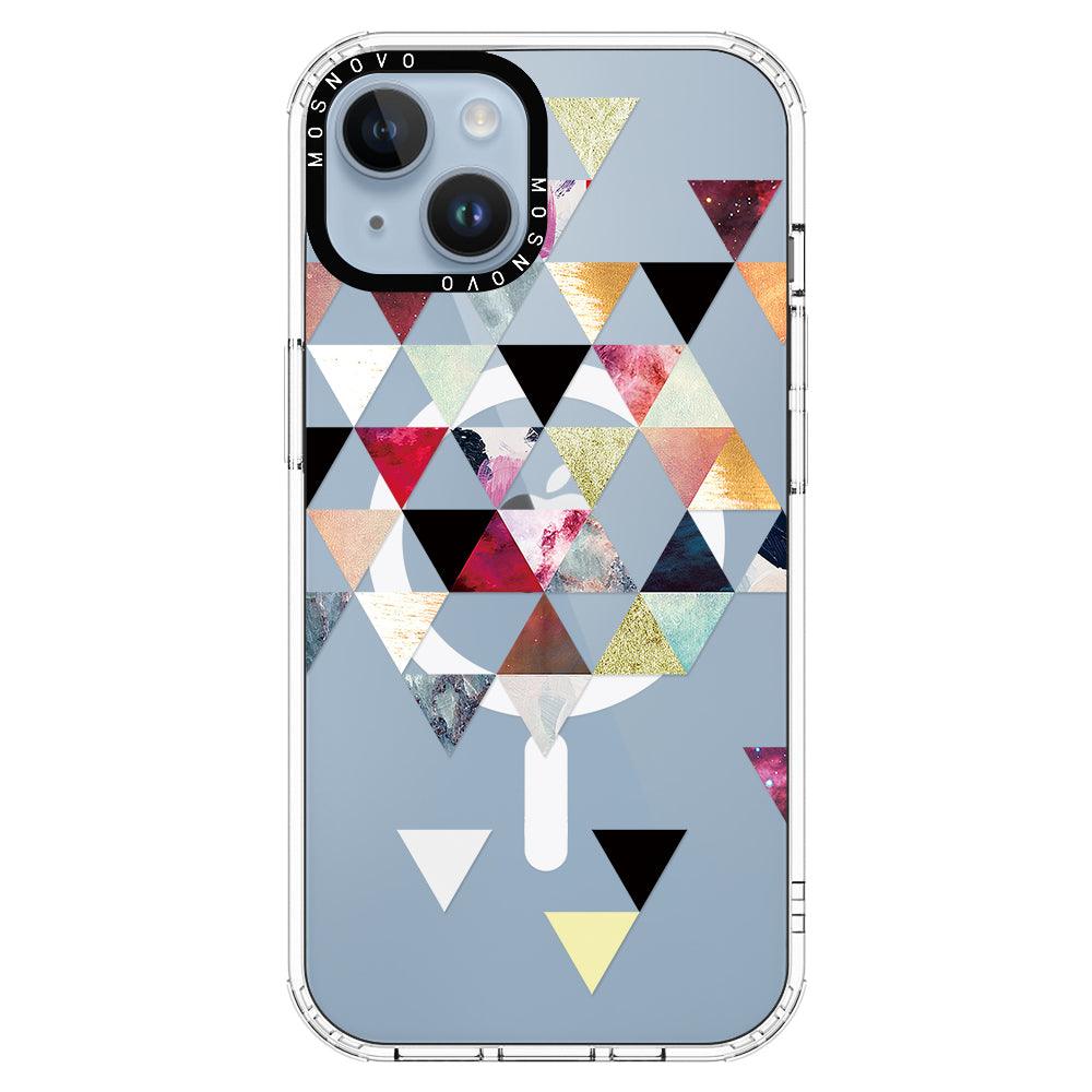 Triangles Stone Marble Phone Case - iPhone 14 Plus Case - MOSNOVO