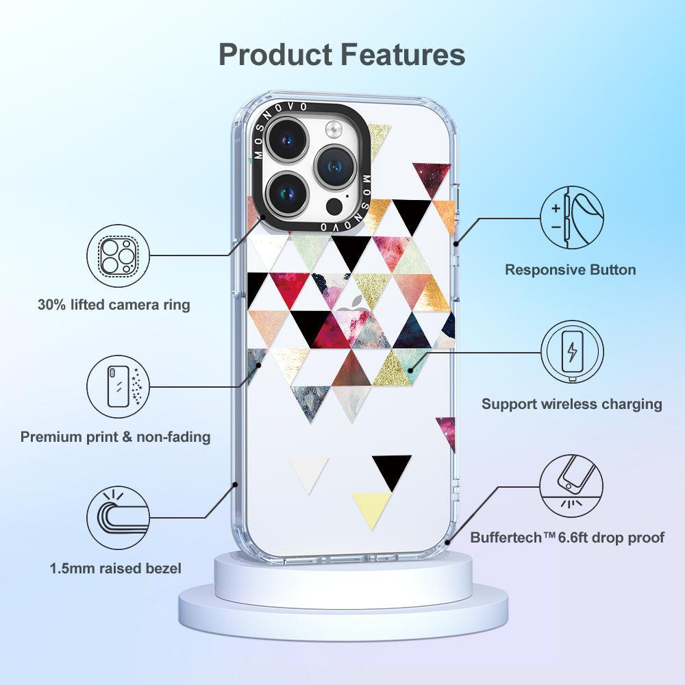 Triangles Stone Marble Phone Case - iPhone 14 Pro Max Case - MOSNOVO