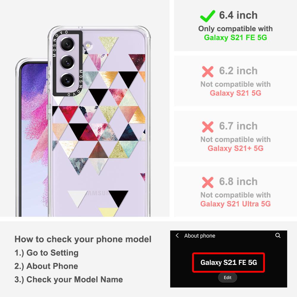 Triangles Stone Marble Phone Case - Samsung Galaxy S21 FE Case - MOSNOVO