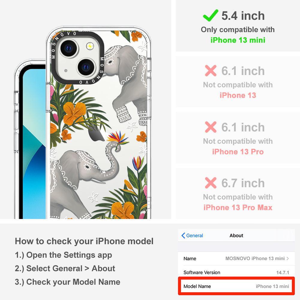 Elephant Phone Case - iPhone 13 Mini Case - MOSNOVO