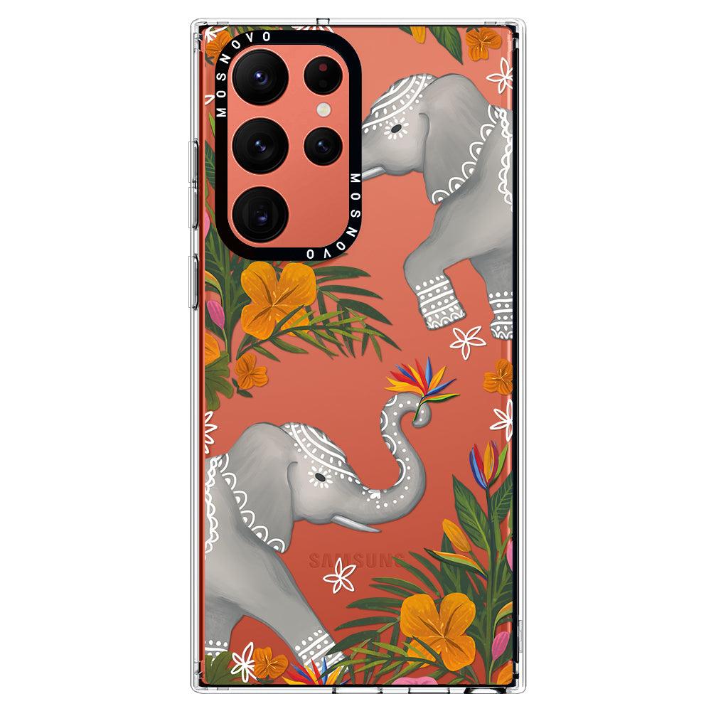 Tribal Elephant Phone Case - Samsung Galaxy S22 Ultra Case - MOSNOVO