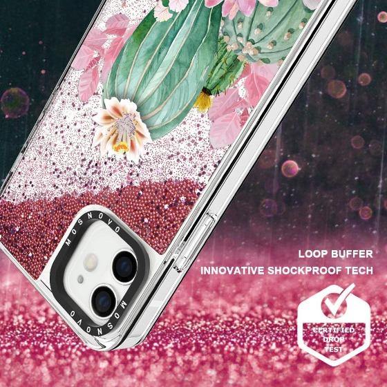 Tropical Cactus Succulents Glitter Phone Case - iPhone 12 Case - MOSNOVO