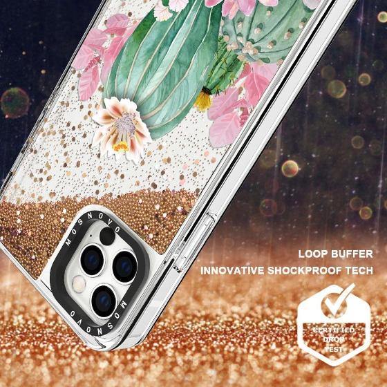 Tropical Cactus Succulents Glitter Phone Case - iPhone 12 Pro Case - MOSNOVO