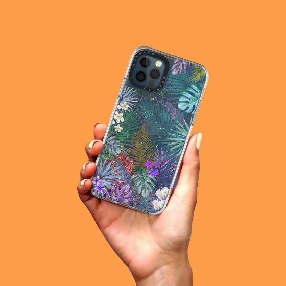 Tropical Forests Glitter Phone Case - iPhone 12 Pro Case - MOSNOVO