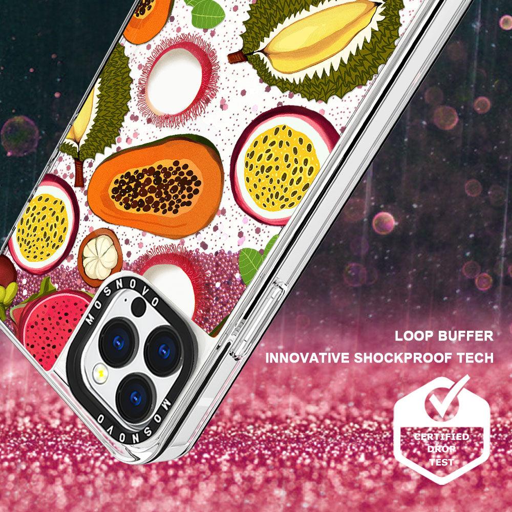 Tropical Fruit Glitter Phone Case - iPhone 13 Pro Case - MOSNOVO