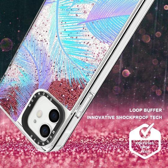 Tropical Palm Leaf Glitter Phone Case - iPhone 12 Mini Case - MOSNOVO