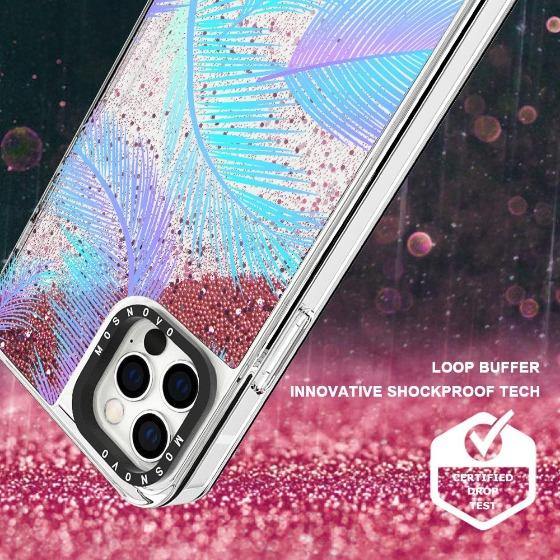 Tropical Palm Leaf Glitter Phone Case - iPhone 12 Pro Max Case - MOSNOVO