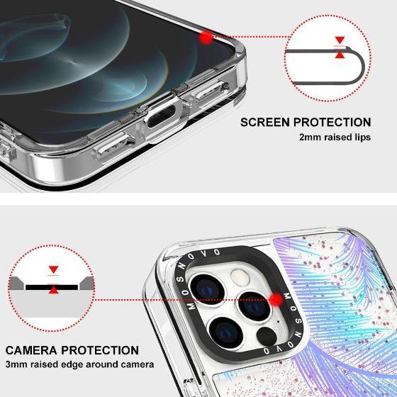 Tropical Palm Leaf Glitter Phone Case - iPhone 12 Pro Max Case - MOSNOVO