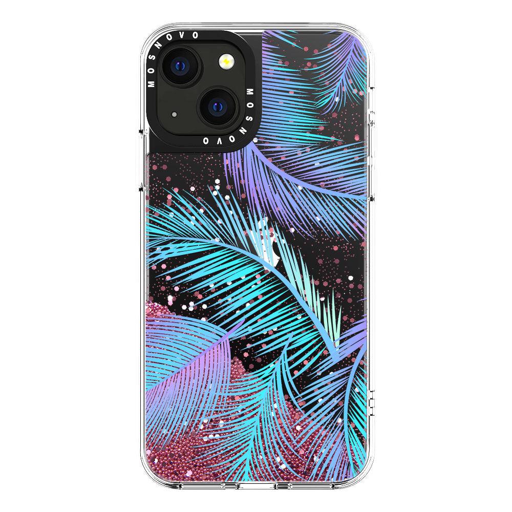 Tropical Palm Leaf Glitter Phone Case - iPhone 13 Case - MOSNOVO