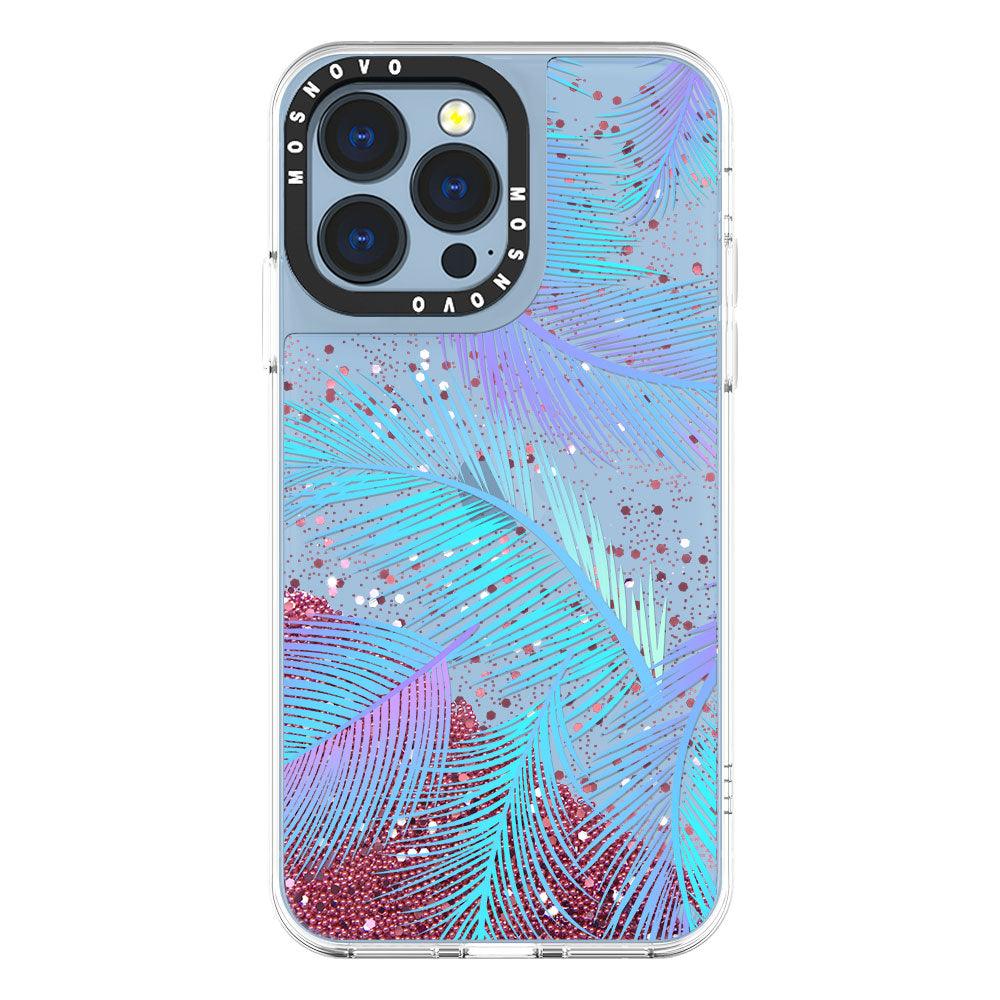 Tropical Palm Leaf Glitter Phone Case - iPhone 13 Pro Case - MOSNOVO
