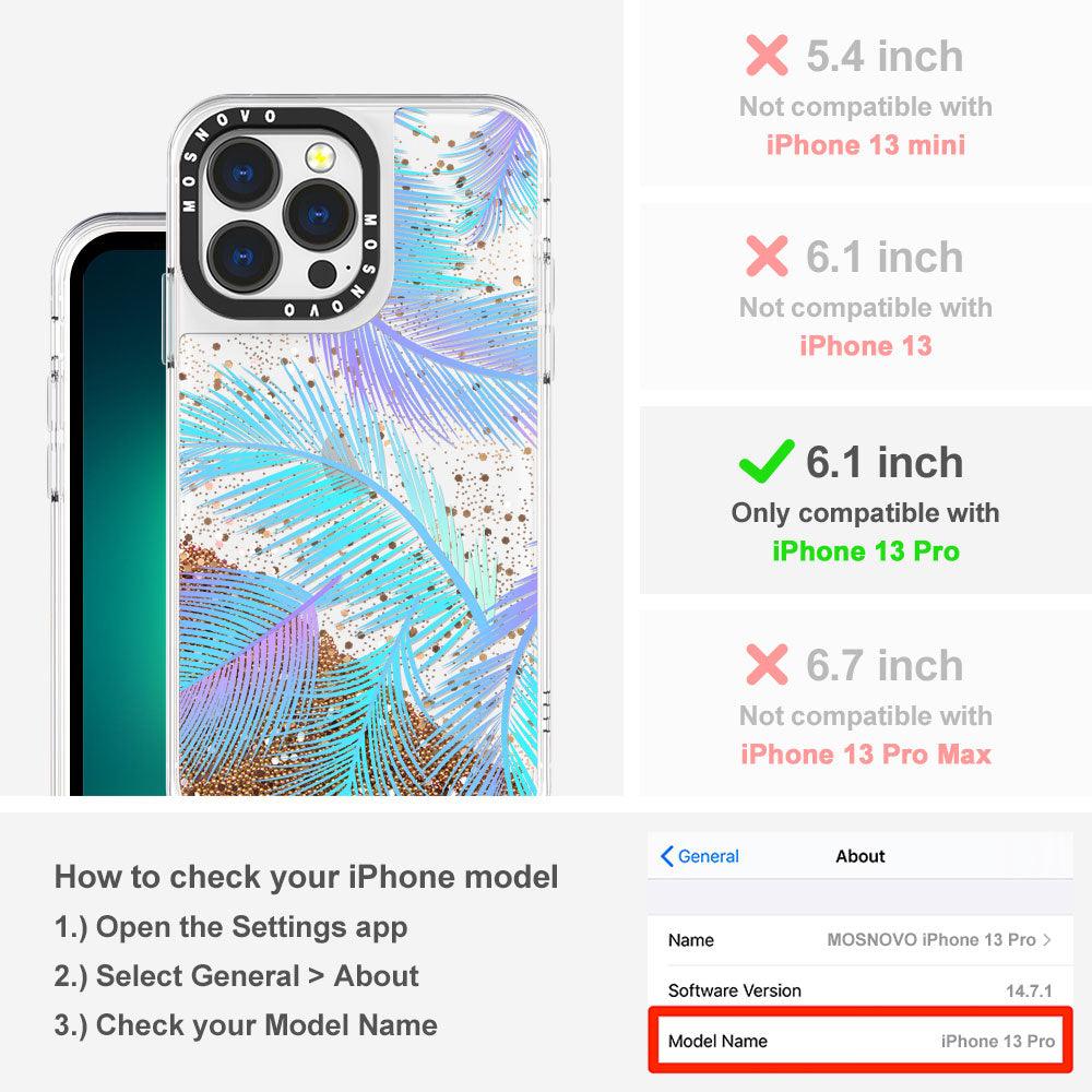 Tropical Palm Leaf Glitter Phone Case - iPhone 13 Pro Case - MOSNOVO