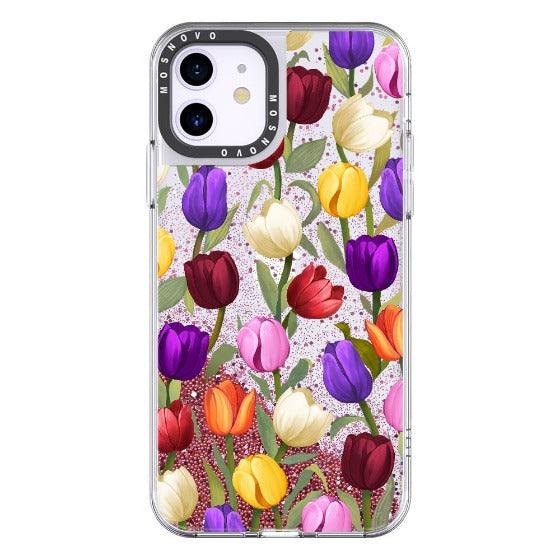 Tulip Glitter Phone Case - iPhone 11 Case - MOSNOVO
