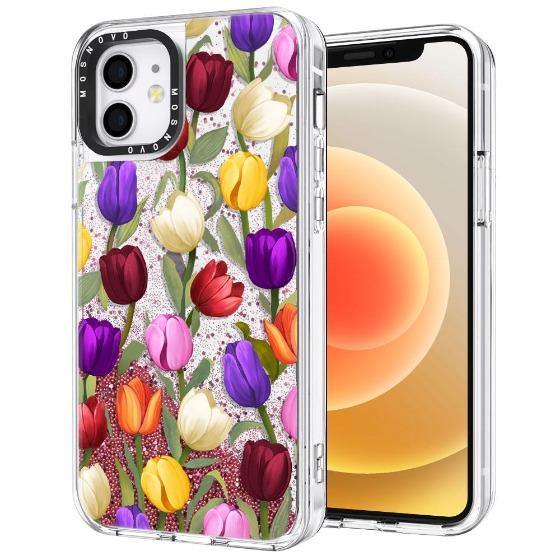 Tulip Glitter Phone Case - iPhone 12 Case - MOSNOVO