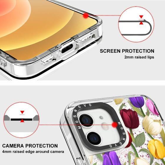 Tulip Glitter Phone Case - iPhone 12 Case - MOSNOVO