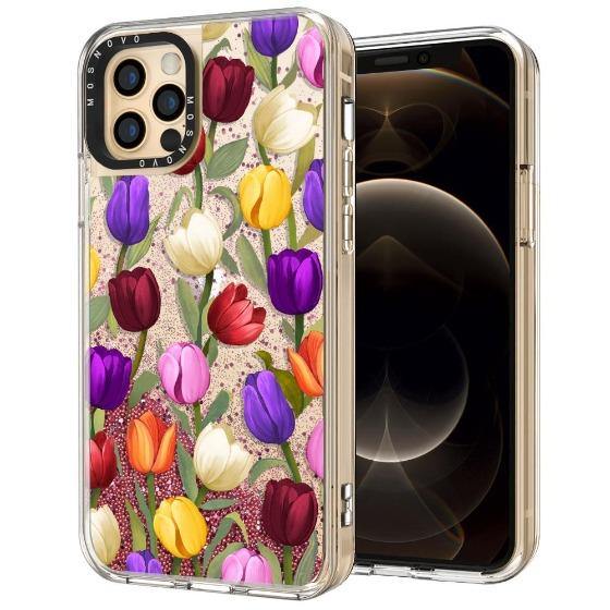 Tulip Glitter Phone Case - iPhone 12 Pro Case - MOSNOVO