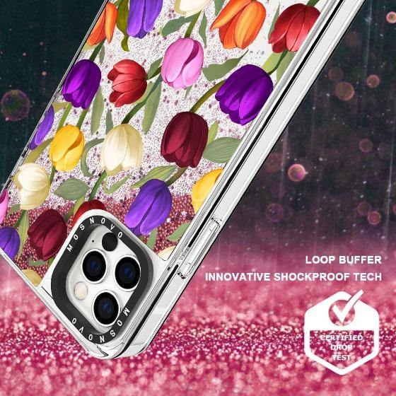 Tulip Glitter Phone Case - iPhone 12 Pro Case - MOSNOVO