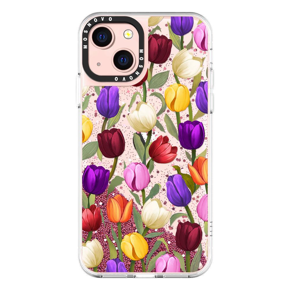 Tulip Glitter Phone Case - iPhone 13 Case - MOSNOVO