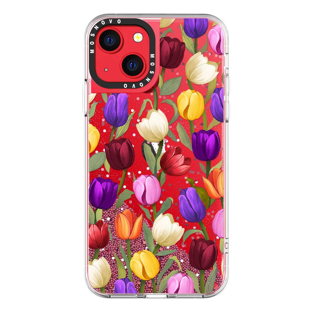 Tulip Glitter Phone Case - iPhone 13 Case - MOSNOVO