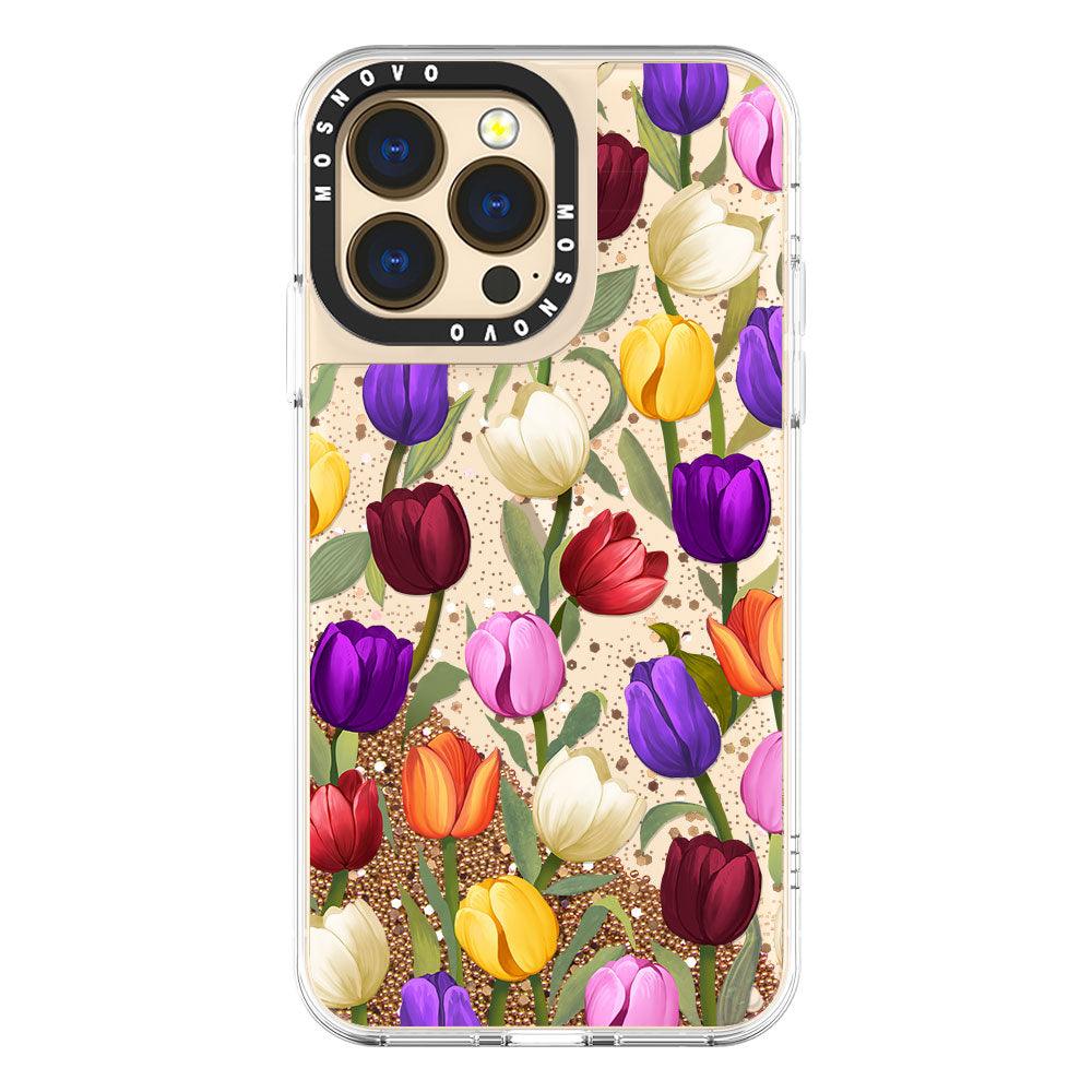 Tulip Glitter Phone Case - iPhone 13 Pro Case - MOSNOVO