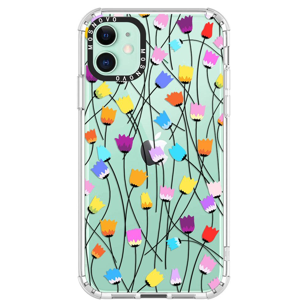 Tulips Bloom Floral Phone Case - iPhone 11 Case - MOSNOVO