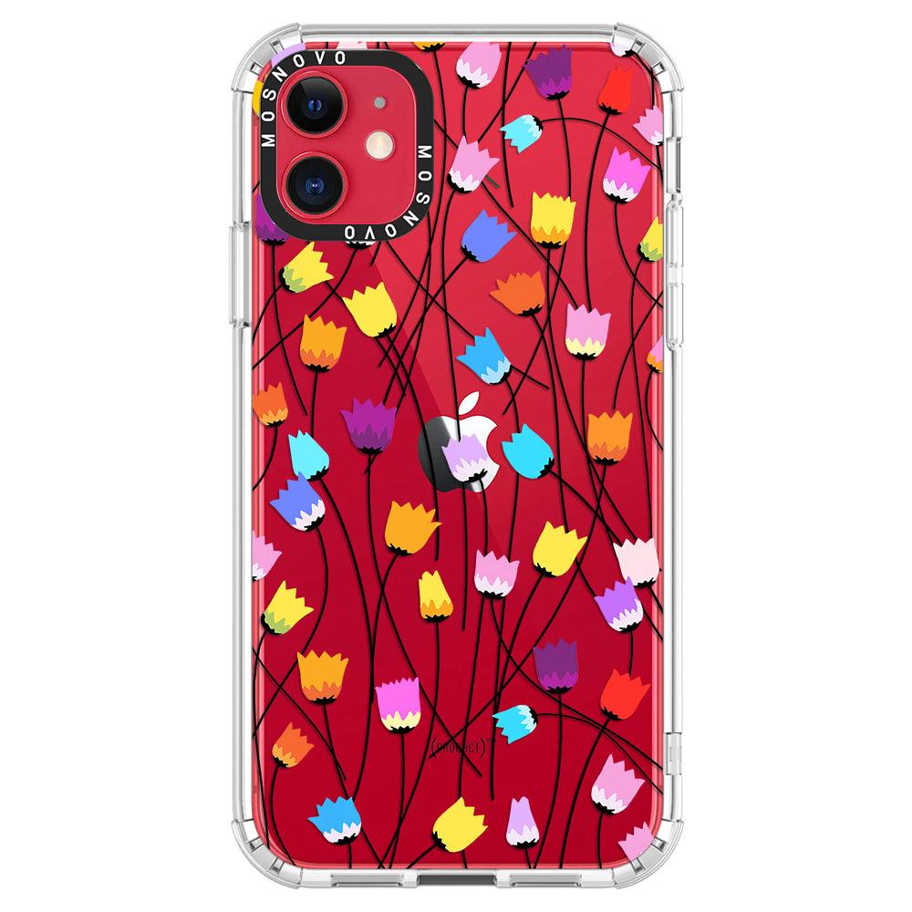 Tulips Bloom Floral Phone Case - iPhone 11 Case - MOSNOVO