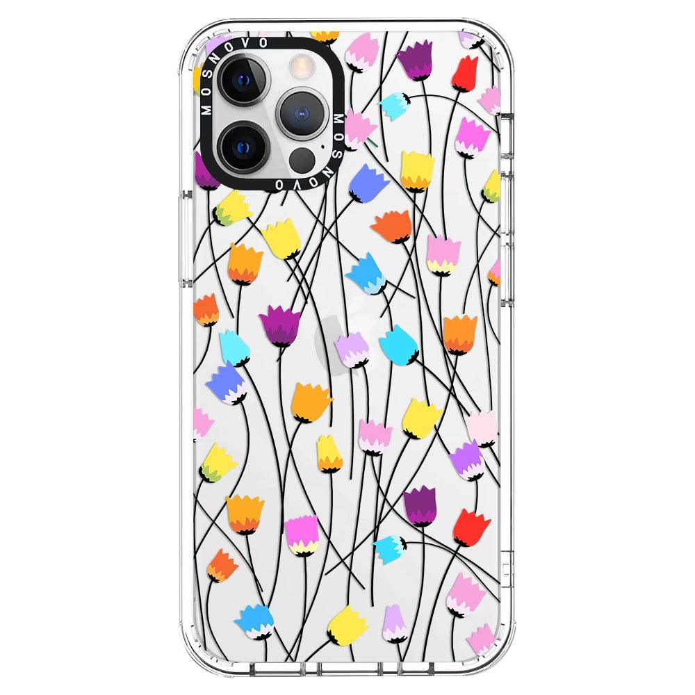 Tulips Bloom Floral Phone Case - iPhone 12 Pro Case - MOSNOVO