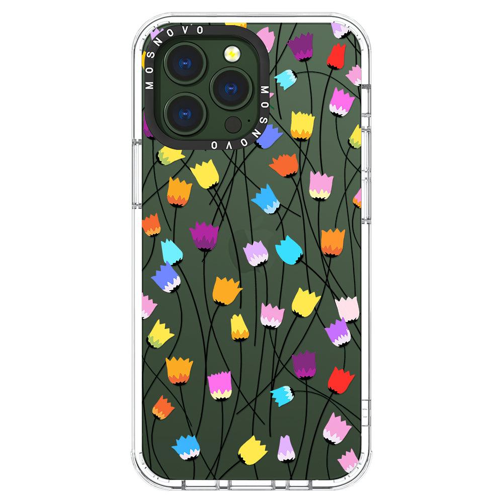 Tulips Bloom Floral Phone Case - iPhone 13 Pro Case - MOSNOVO