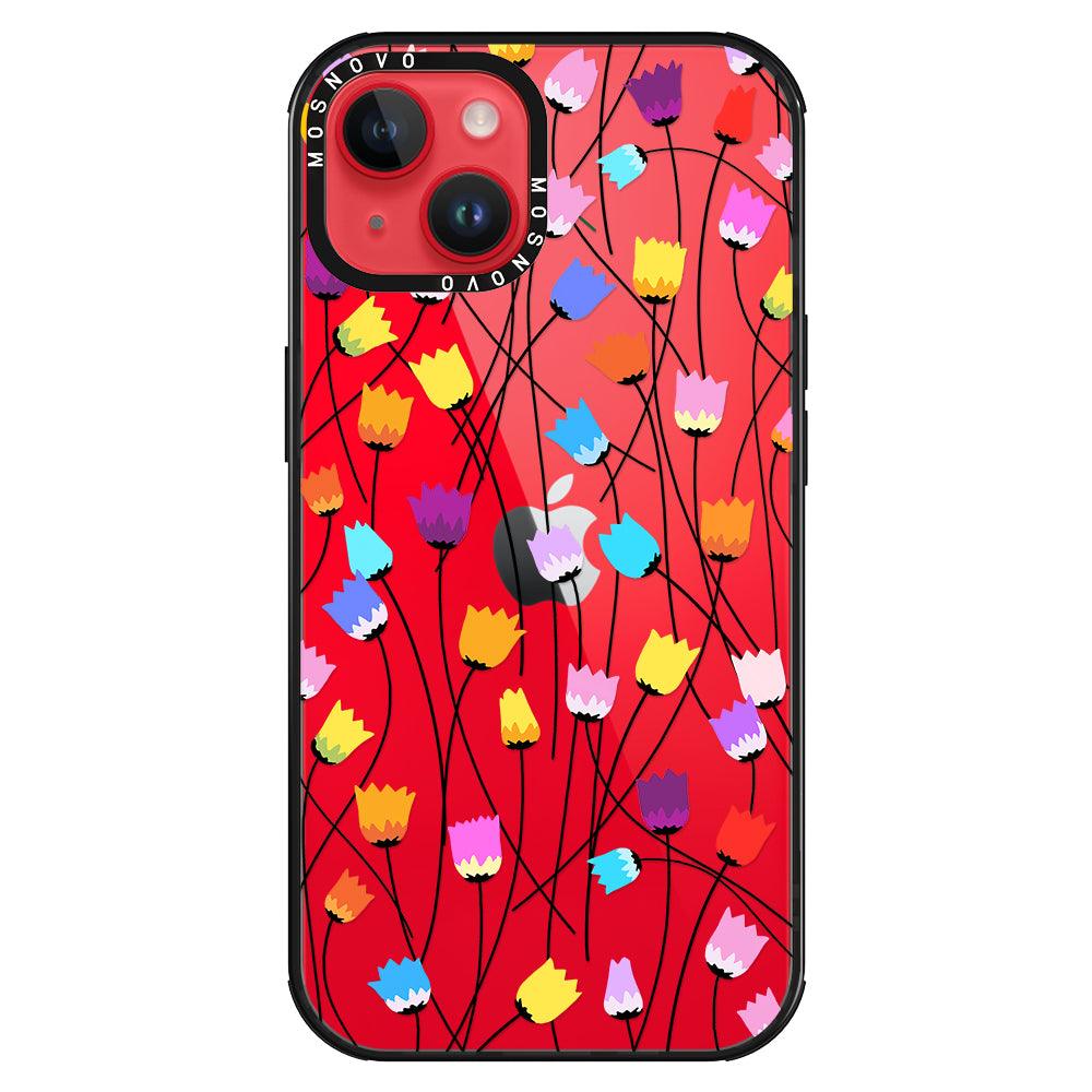 Tulips Bloom Floral Phone Case - iPhone 14 Plus Case - MOSNOVO
