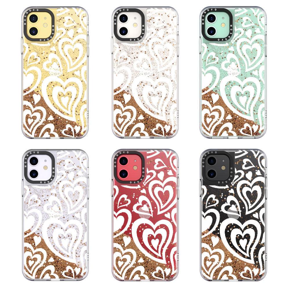 Twist Heart Glitter Phone Case - iPhone 11 Case - MOSNOVO