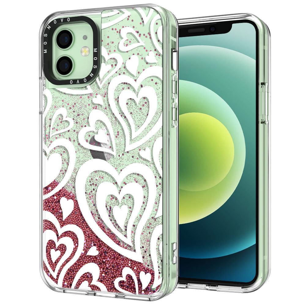 Twist Heart Glitter Phone Case - iPhone 12 Case - MOSNOVO