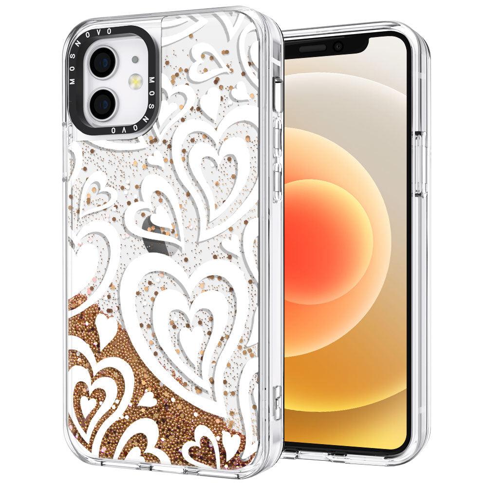 Twist Heart Glitter Phone Case - iPhone 12 Case - MOSNOVO