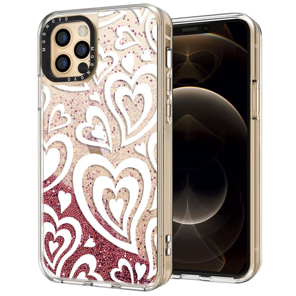 Twist Heart Glitter Phone Case - iPhone 12 Pro Case - MOSNOVO