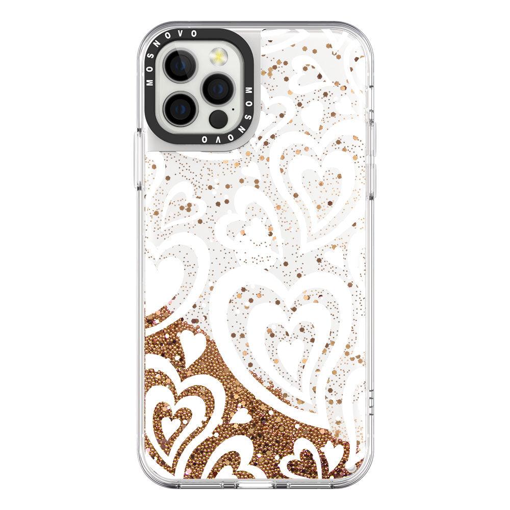 Twist Heart Glitter Phone Case - iPhone 12 Pro Max Case - MOSNOVO