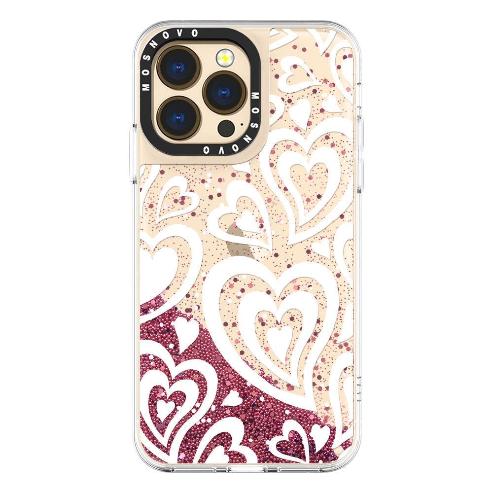 Twist Heart Glitter Phone Case - iPhone 13 Pro Case - MOSNOVO