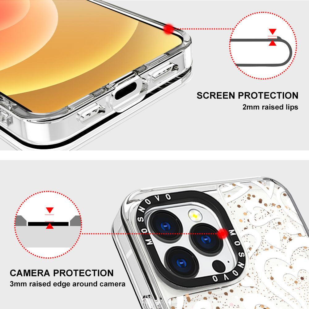 Twist Heart Glitter Phone Case - iPhone 13 Pro Case - MOSNOVO