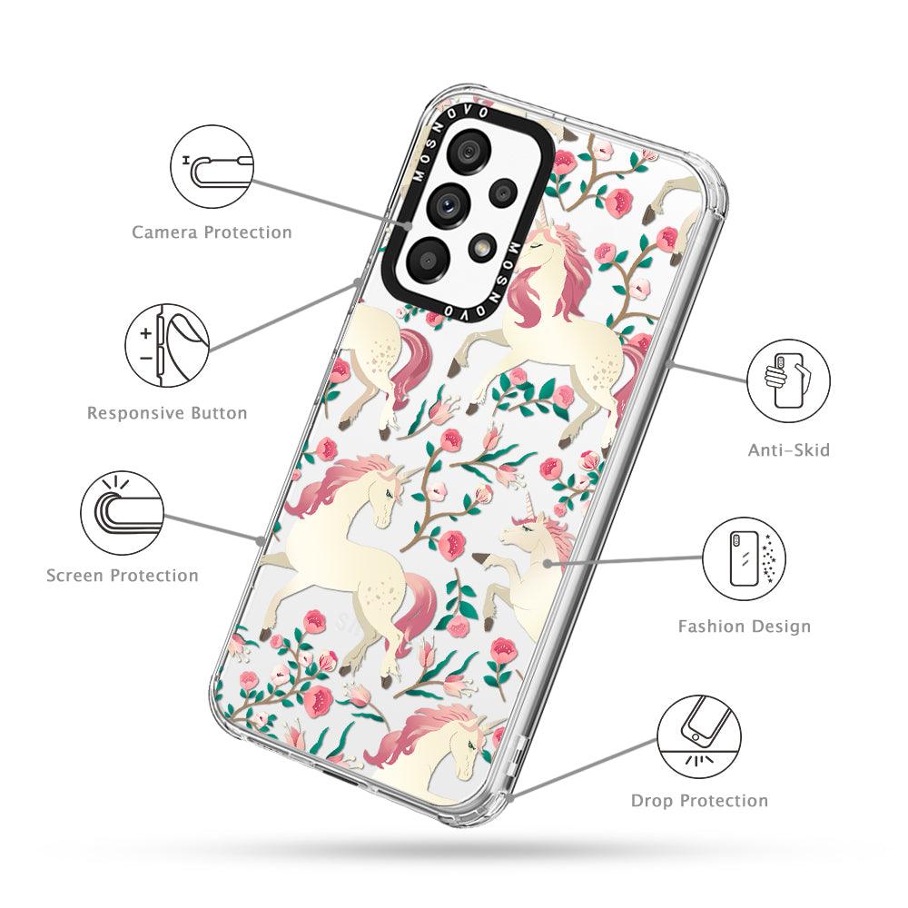 Unicorn Flower Garden Phone Case - Samsung Galaxy A53 Case - MOSNOVO