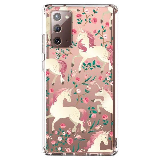 Unicorn with Floral Phone Case - Samsung Galaxy Note 20 Case - MOSNOVO
