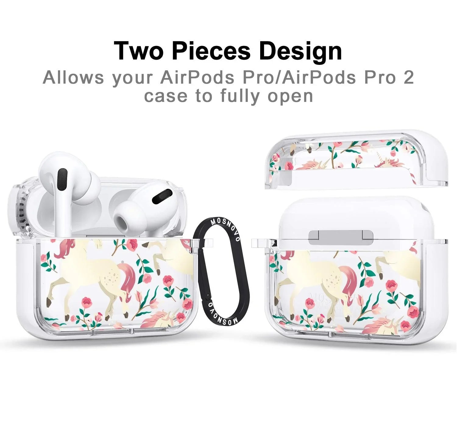 Unicorn with Floral AirPods Pro Case (2nd Generation) – MOSNOVO