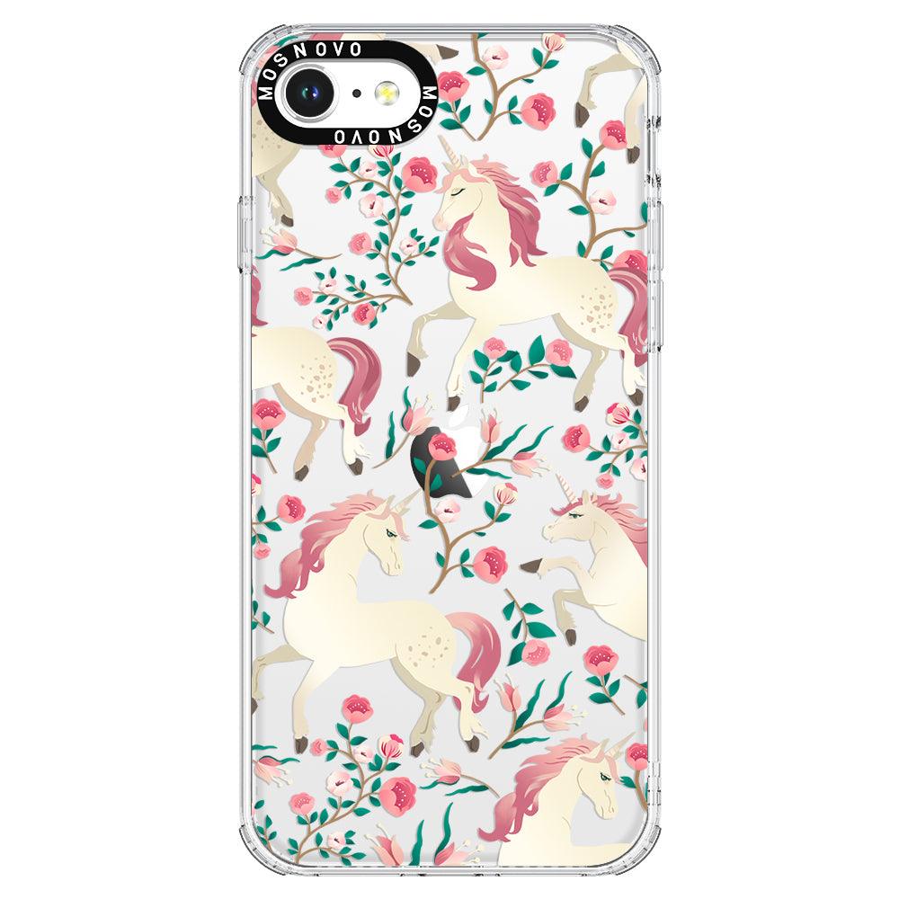 Unicorn with Floral Phone Case - iPhone 7 Case - MOSNOVO