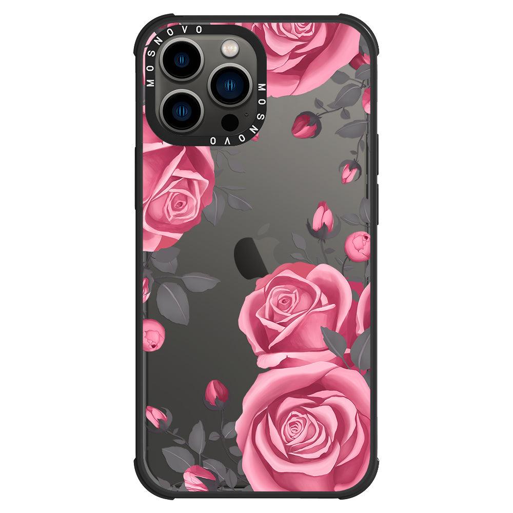Viva Magenta Flower Phone Case - iPhone 13 Pro Max Case Black