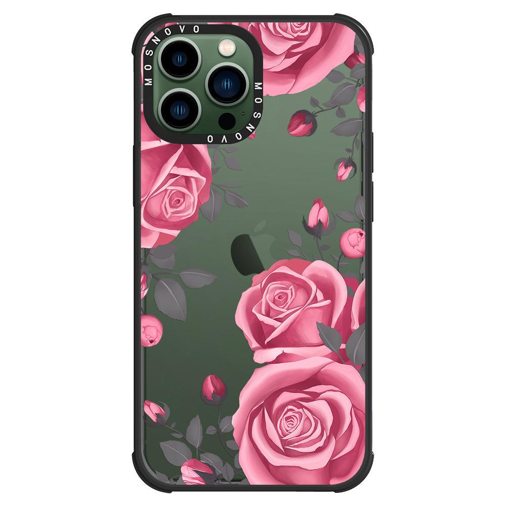 Viva Magenta Flower Phone Case - iPhone 13 Pro Max Case Black