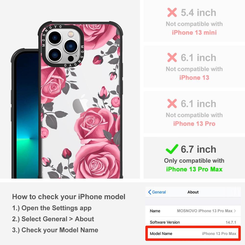 Viva Magenta Flower Phone Case - iPhone 13 Pro Max Case Black