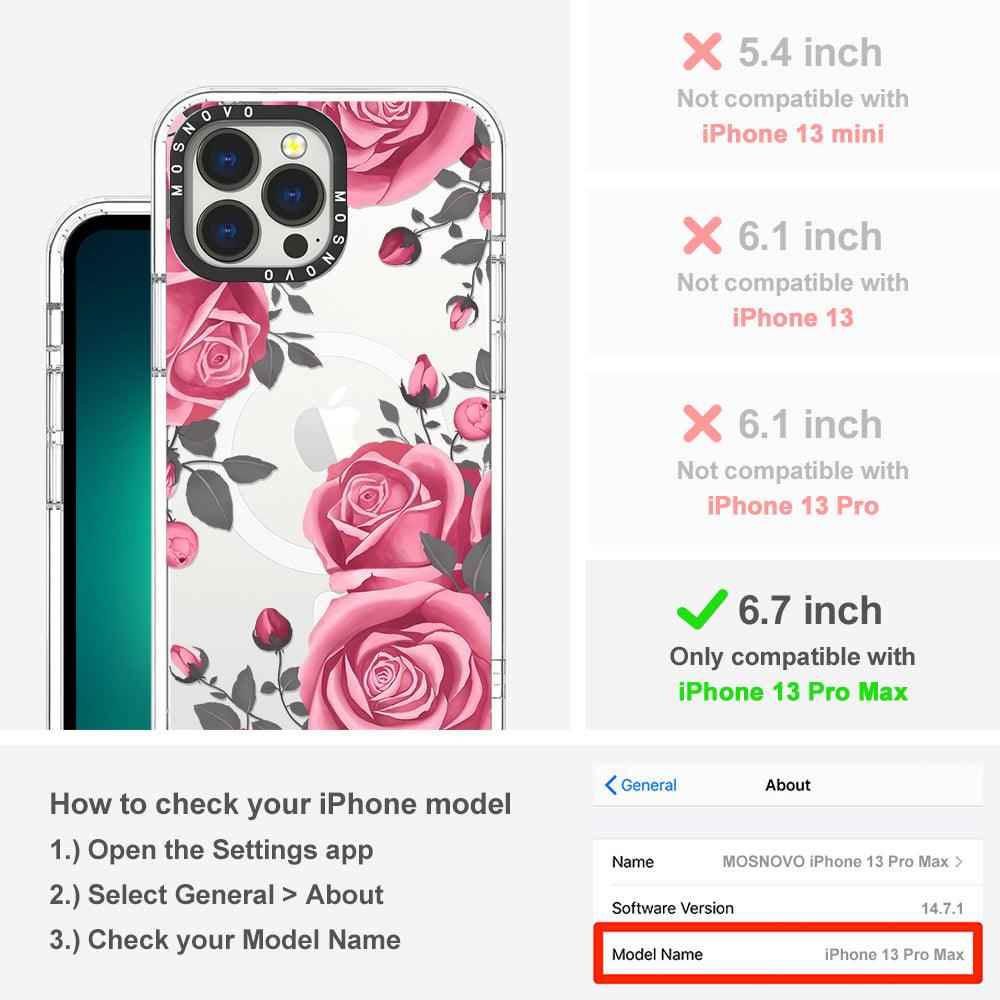 Viva Magenta Flower Phone Case - iPhone 13 Pro Max Case Clear With Magsafe