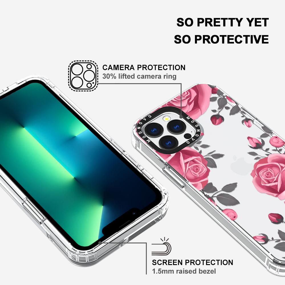 Viva Magenta Flower Phone Case - iPhone 13 Pro Max Case Clear