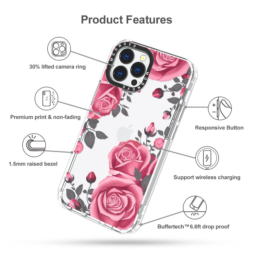Viva Magenta Flower Phone Case - iPhone 13 Pro Max Case Clear